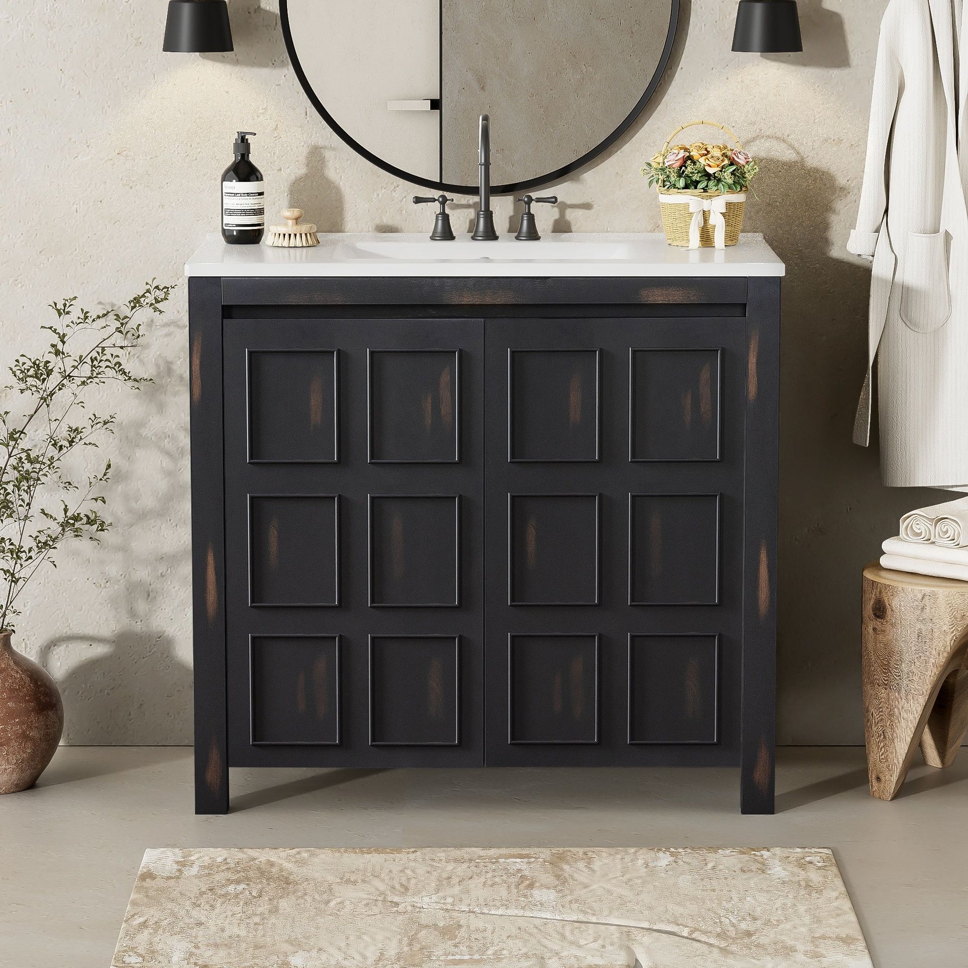 Bathroom Vanity Organizer With Sink, Combo Cabinet Set, Bathroom Storage Cabinet Hearth and Haven