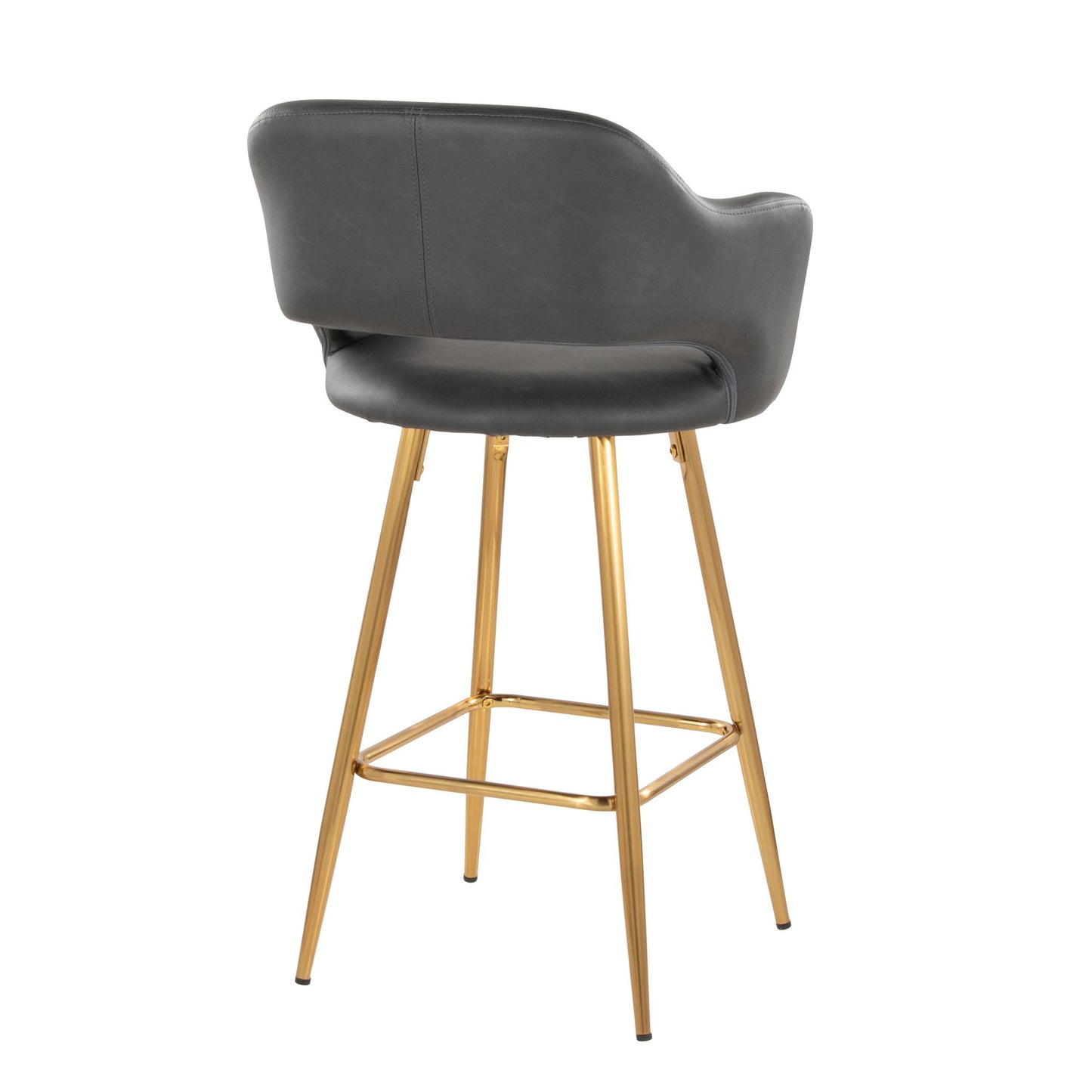 Margarite - Contemporary Fixed Height Counter Stool With Footrest (Set of 2) With Square Lumi Source