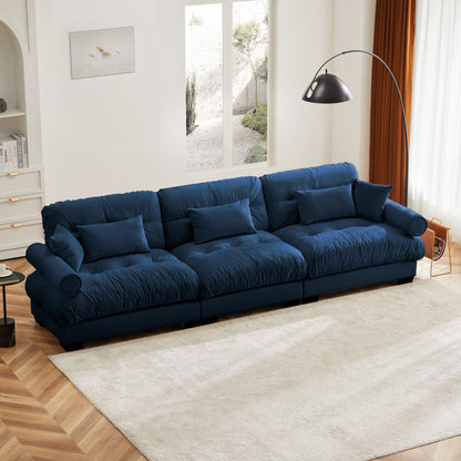 Modern Oversize Sofa With Cloud Like Comfort, Featuring Waist And Throw Pillows Home Essentials
