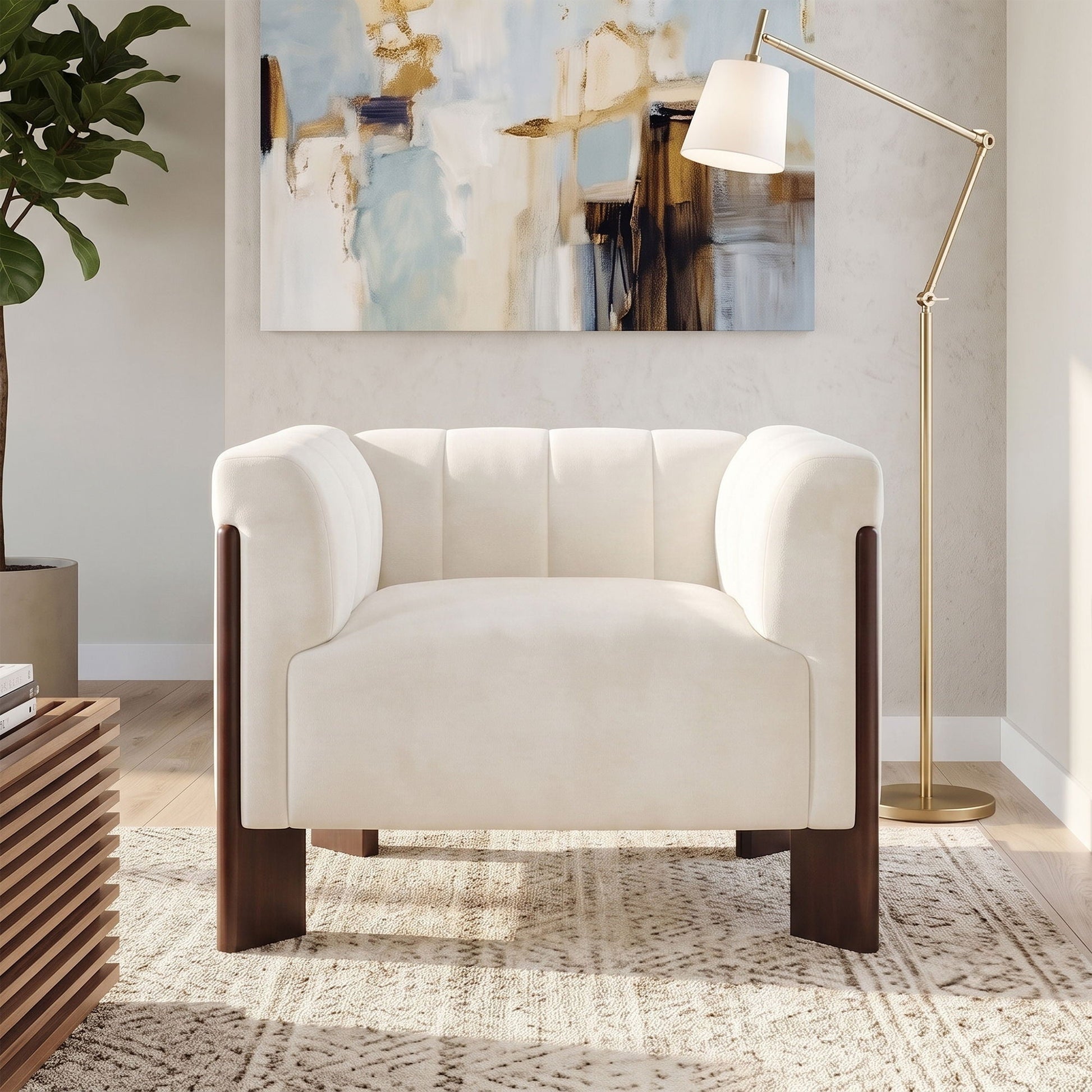 Accent Chair With Tight Back For Living Room Noble House