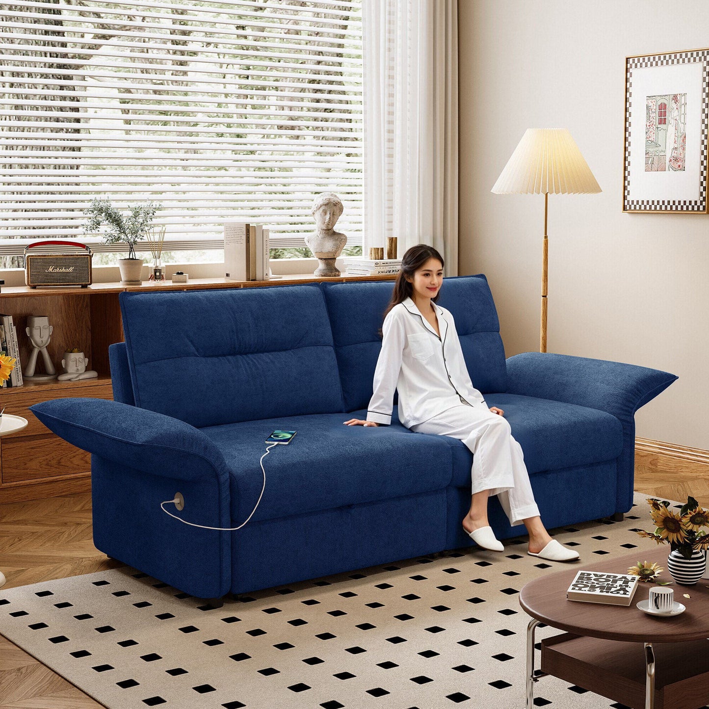 Sofa Bed With Convertible Design, Living Room Furniture Home Essentials