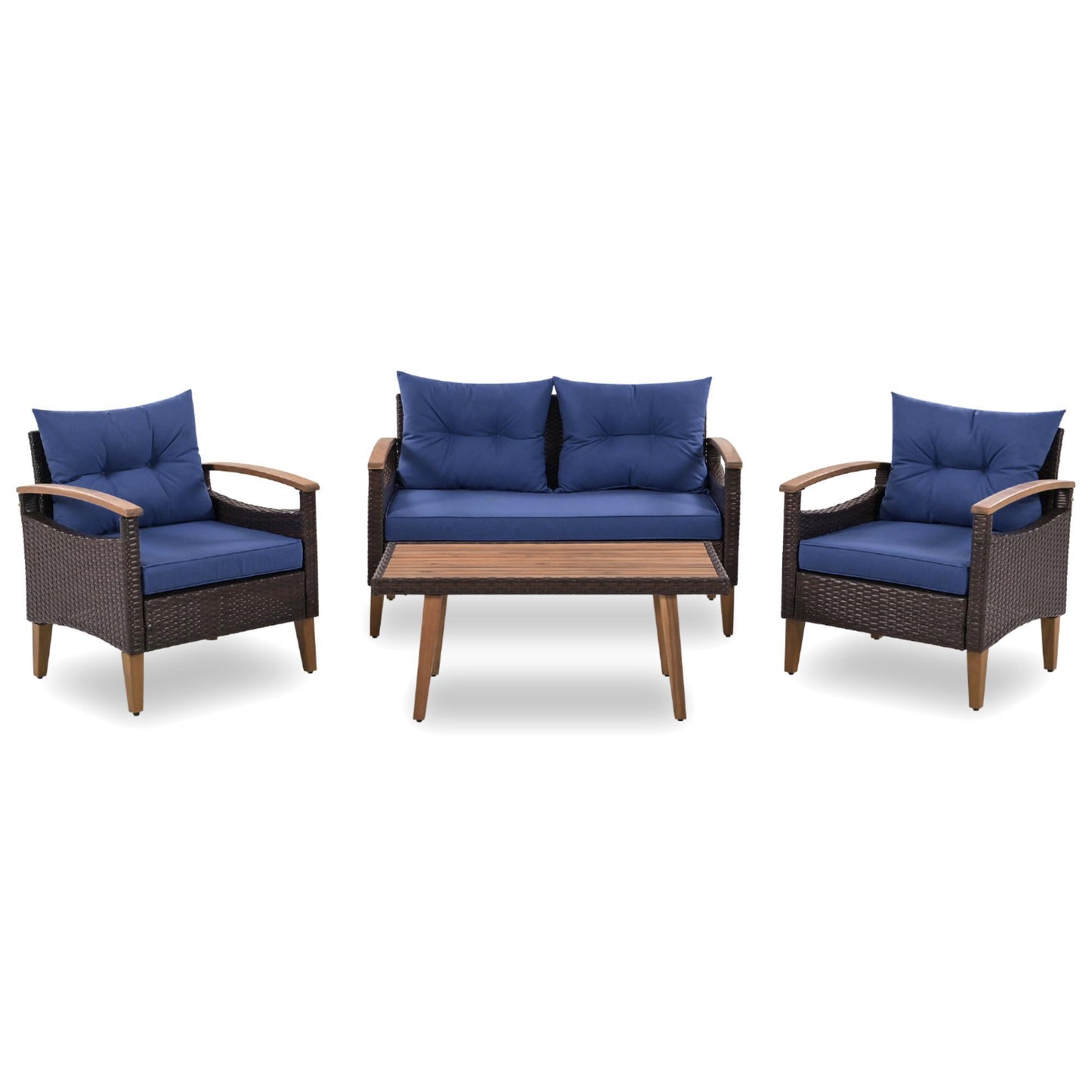 4 Piece Garden Furniture, Patio Seating Set Hearth and Haven