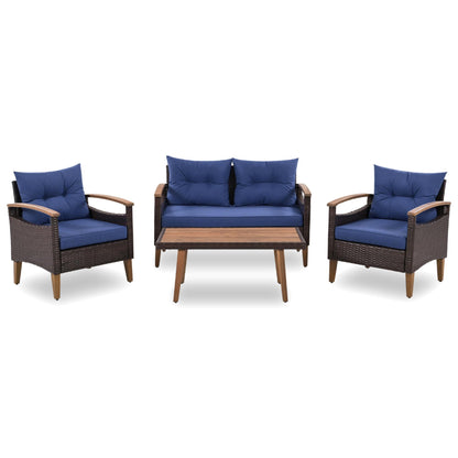 4 Piece Garden Furniture, Patio Seating Set Hearth and Haven