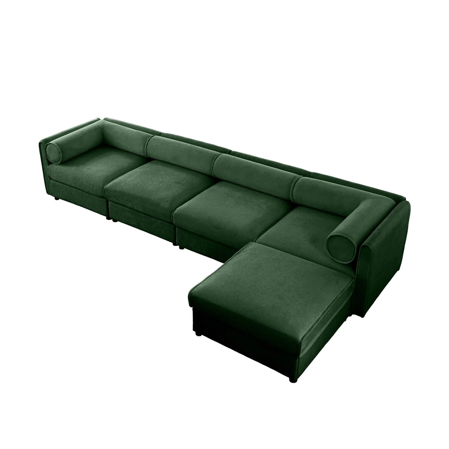 Contemporary Elegant White Chenille Sofa With Storage And Ottoman Home Essentials