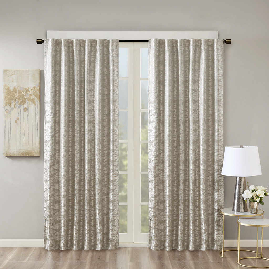 Cassius - Lined Total Blackout Window Panel - Gray / Silver