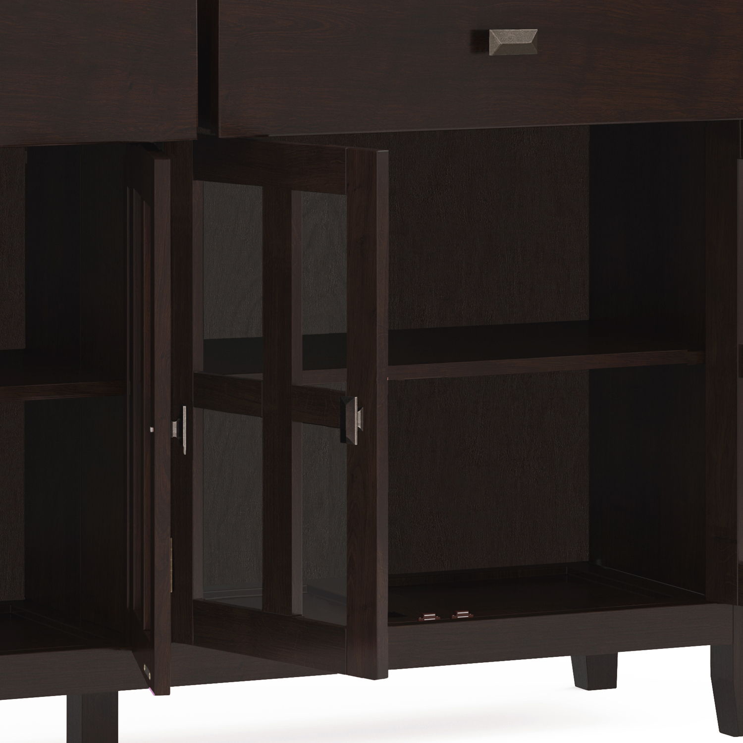 Artisan - Large 4 Door Sideboard Buffet - Dark Chestnut Brown Simpli-Home