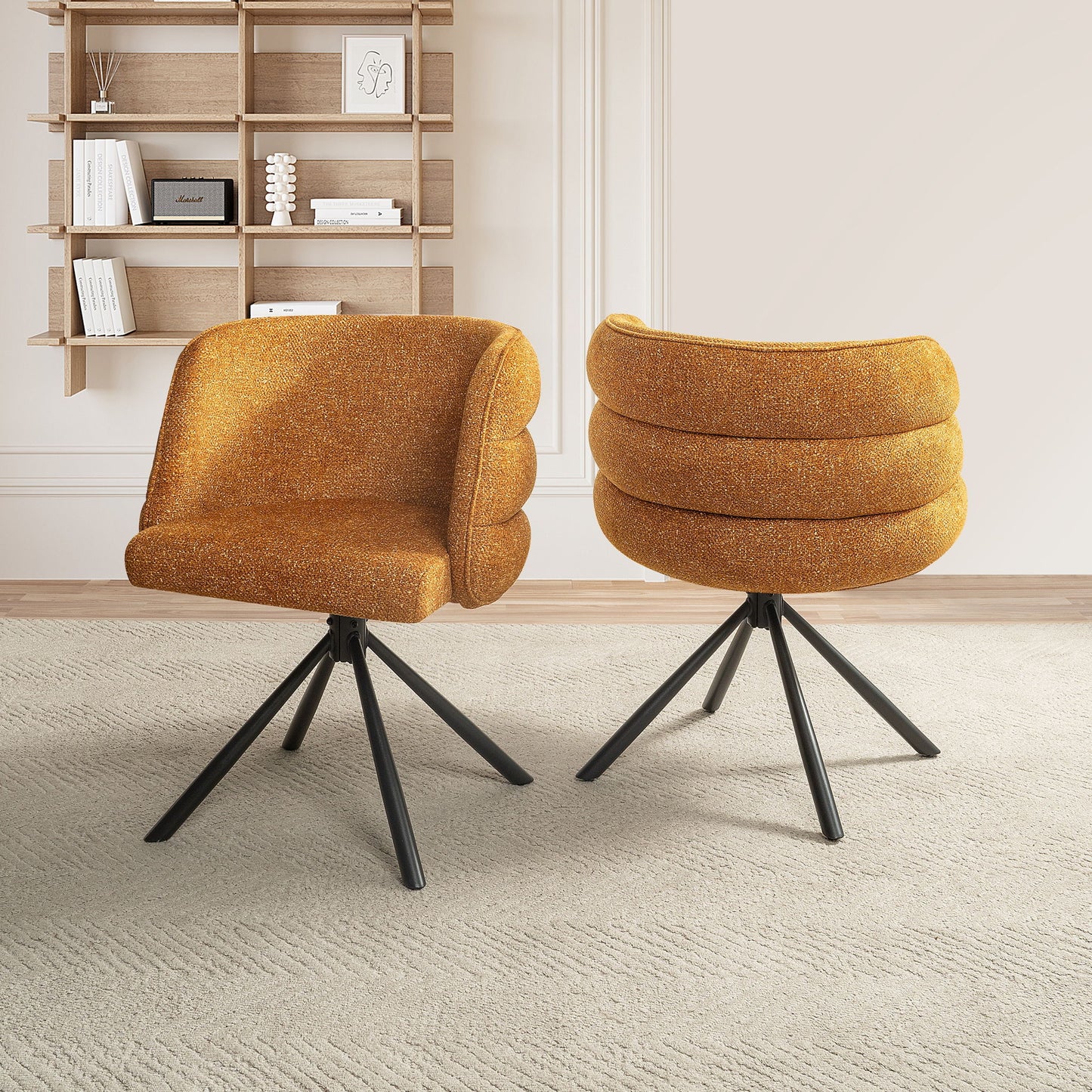 270 Degree Swivel Upholstered Desk Chairs (Set of 2) Home Essentials