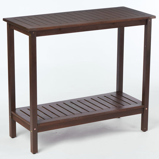 Workstation For Garden Balcony Garage, Acacia Console Potting Table Daily Nest