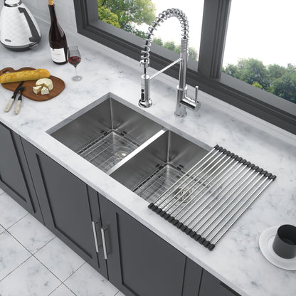 Modern Double Bowl Undermount Kitchen Sink 50 / 50 Design Stainless Steel Daily Nest