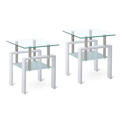 Tempered Glass Table With Storage Home Essentials