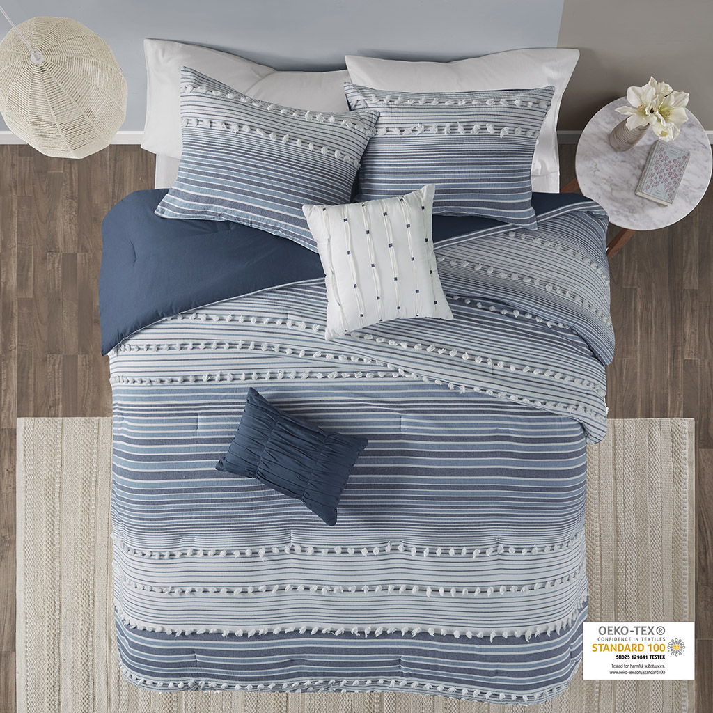 Calum - Comforter Set Cotton - Navy