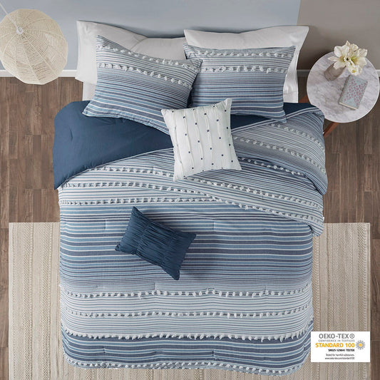 Calum - King Comforter Set - Navy