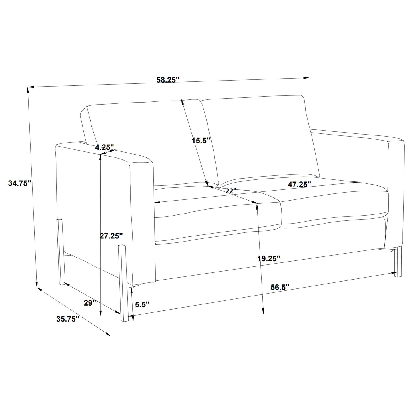 Dulcie - Loose Back Loveseat - Oatmeal Furniture Max