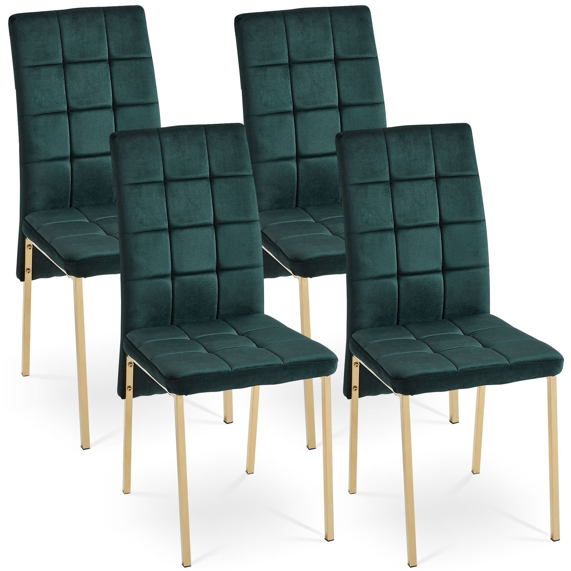Velvet High Back Nordic Dining Chair Modern Chair With Golden Color Legs Home Essentials