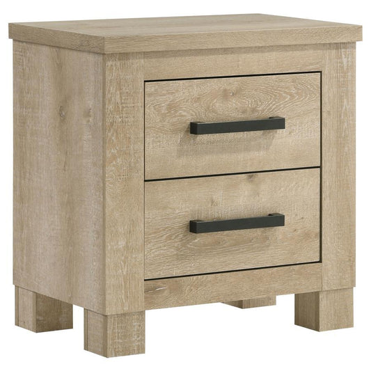 Oakglen - 2-Drawer Nightstand Bedside Table - Weathered Oak Coaster Fine Furniture
