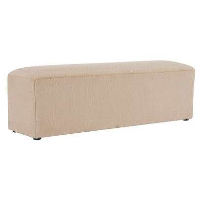 Long Plush Ottoman, Simple Footstool And Seat For Home Use - Almond Noble House