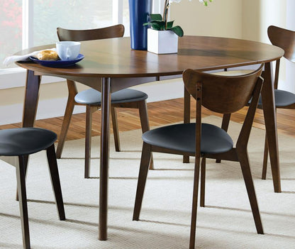 Jedda - Oval Extension Leaf Dining Table - Dark Walnut CoasterEveryday
