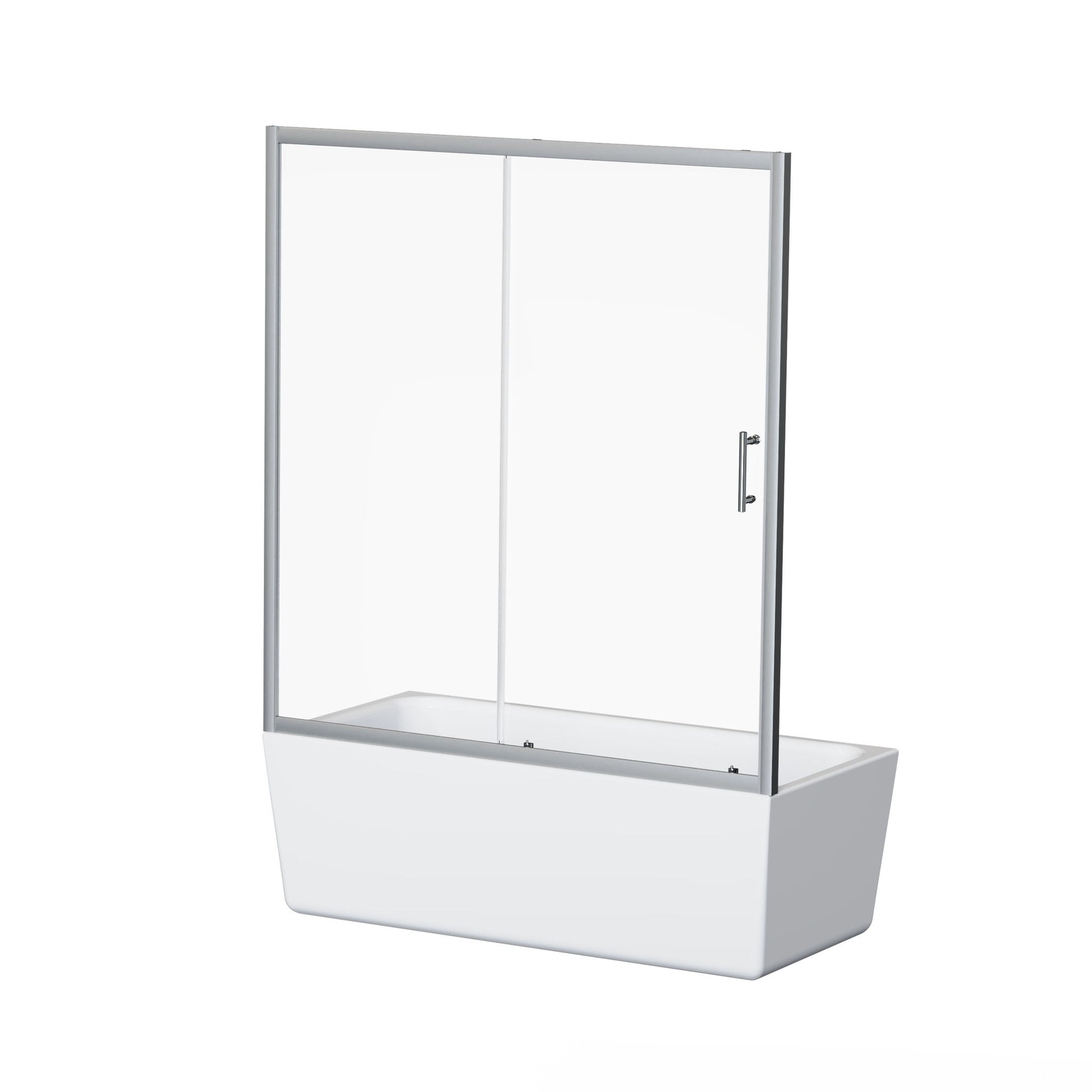 Single Sliding Shower Door For Bathtub With And Handle - Chrome Daily Nest