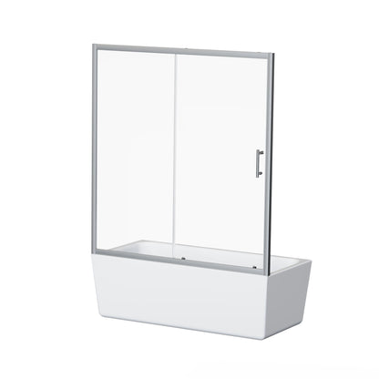 Single Sliding Shower Door For Bathtub With And Handle - Chrome Daily Nest