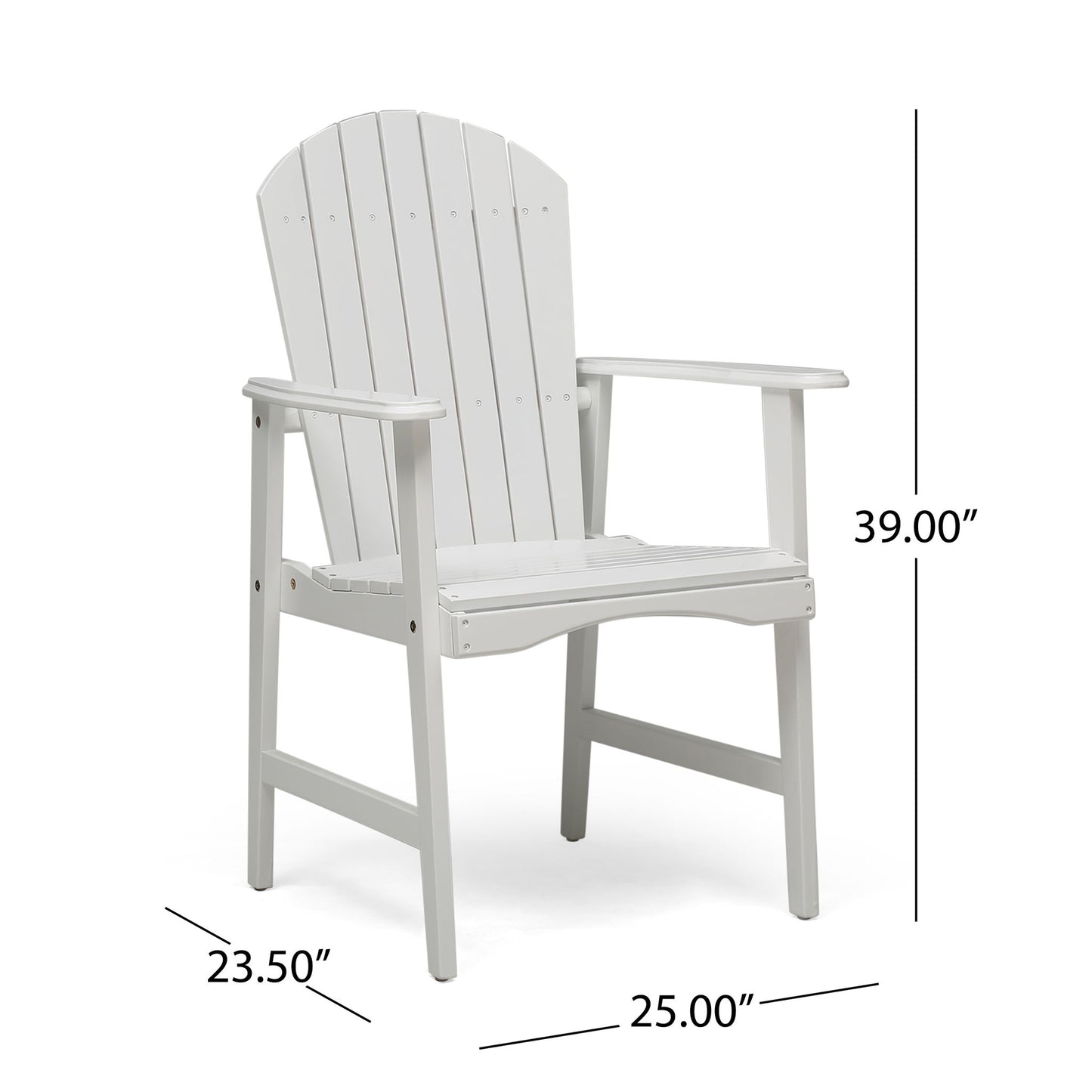 Outdoor Weather Resistant Acacia Wood Adirondack Dining Chairs (Set of 2) Noble House