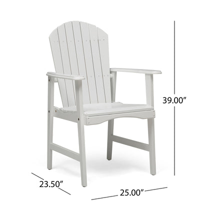 Outdoor Weather Resistant Acacia Wood Adirondack Dining Chairs (Set of 2) Noble House