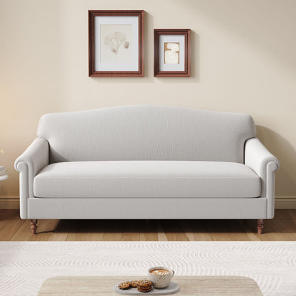 Loveseat Sofa, 2 Seater Couch With Rolled Arms Noble House