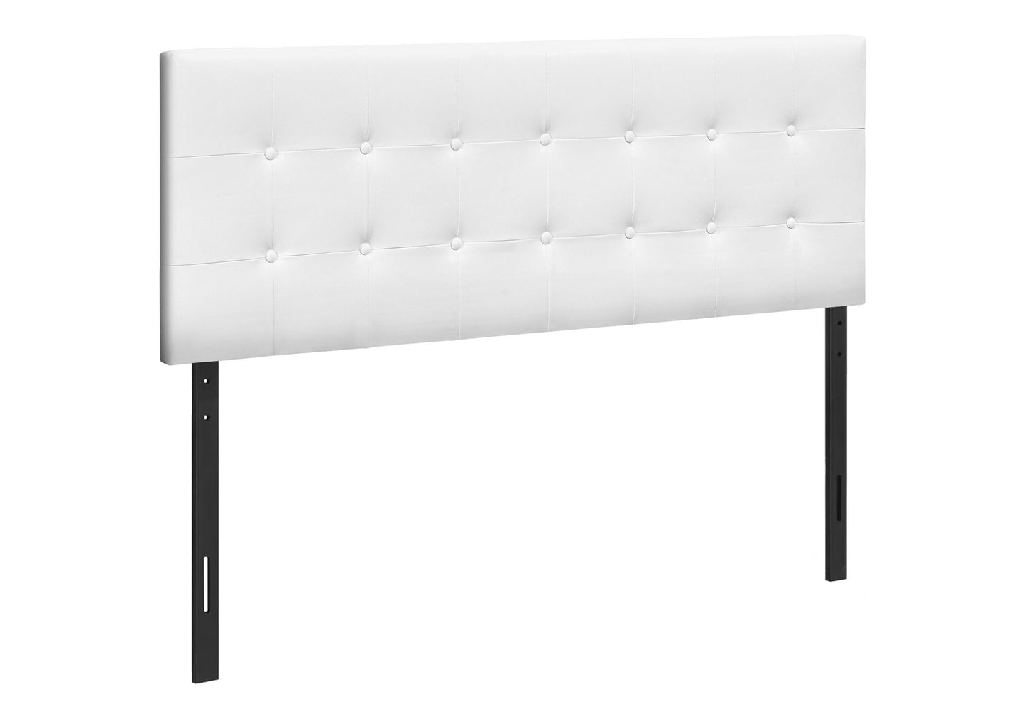 Queen Size Headboard Only Upholstered Leather Look - White 8th Street
