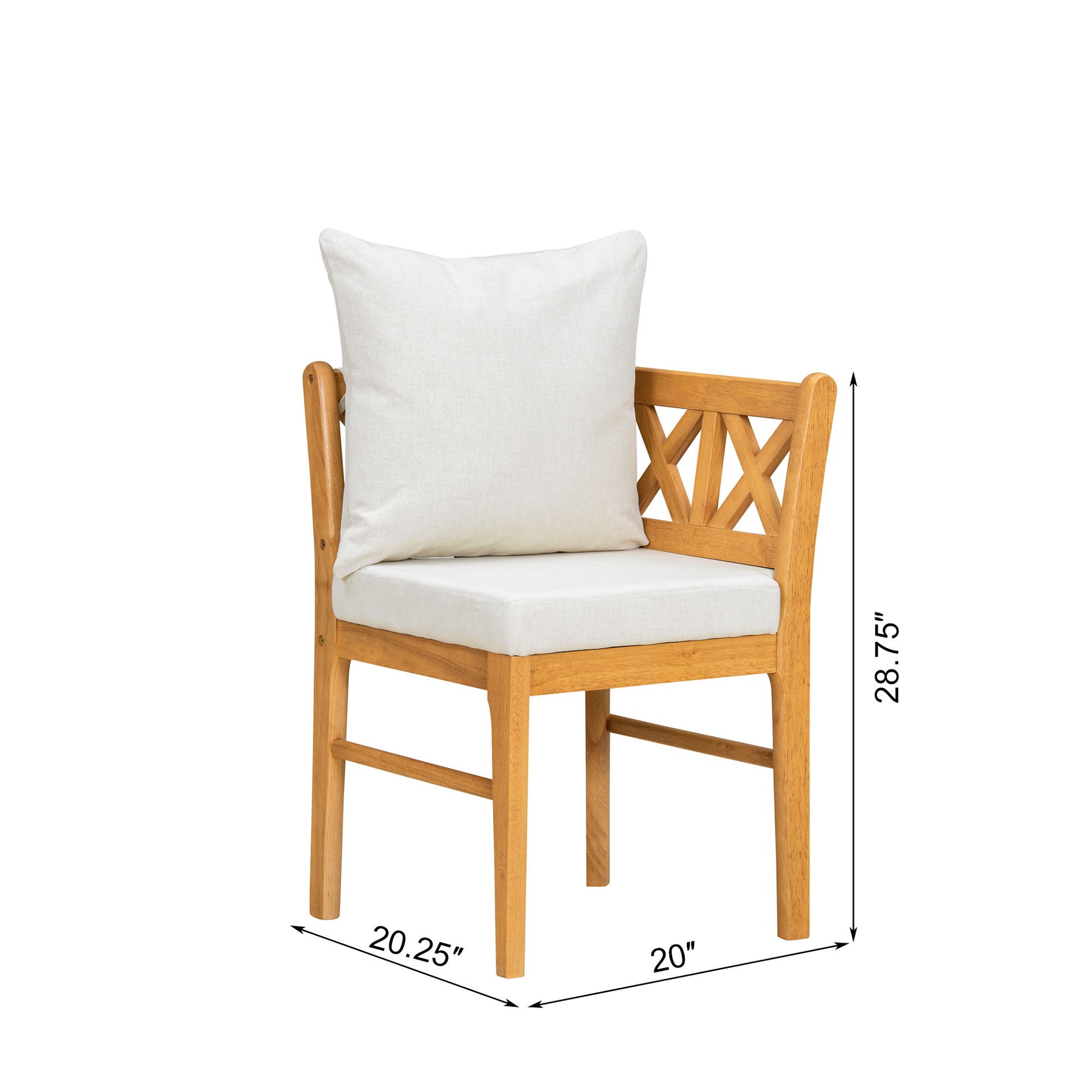 Farmhouse Modern Dining Corner Chairs (Set of 2) With Handwoven Rattan Backrests And Solid Wood Legs - Natural / White Hearth and Haven