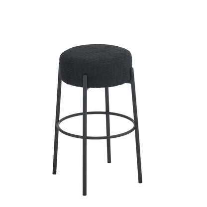 Round High Bar Stools (Set of 2), Contemporary Upholstered Dining Stools For Kitchens, Coffee Shops And Bar Stores Home Essentials