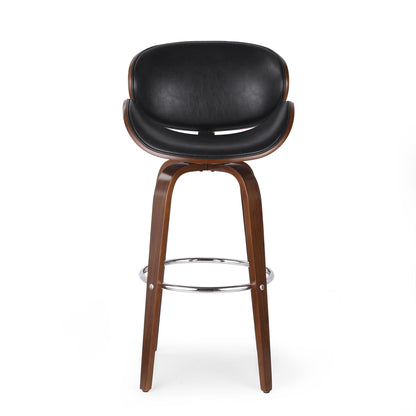 Lumos - Mid Century Modern Upholstered Swivel Barstool Noble House