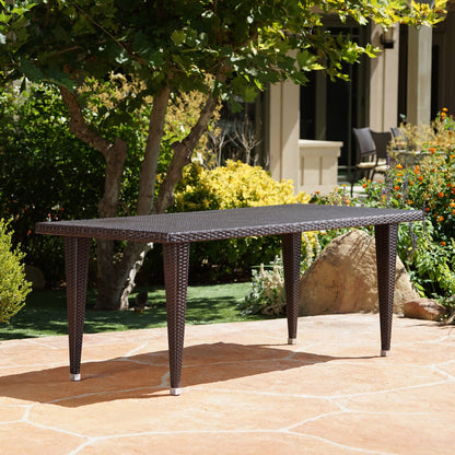 Reflect - Outdoor Dining Table With Rattan Cover - Dark Gray Noble House