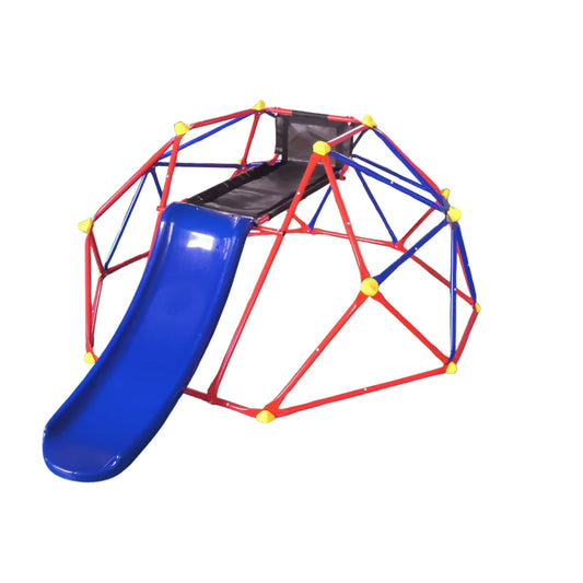 Innovative Dome Climber With Slide And Climbing Stones - Blue / Red Daily Nest