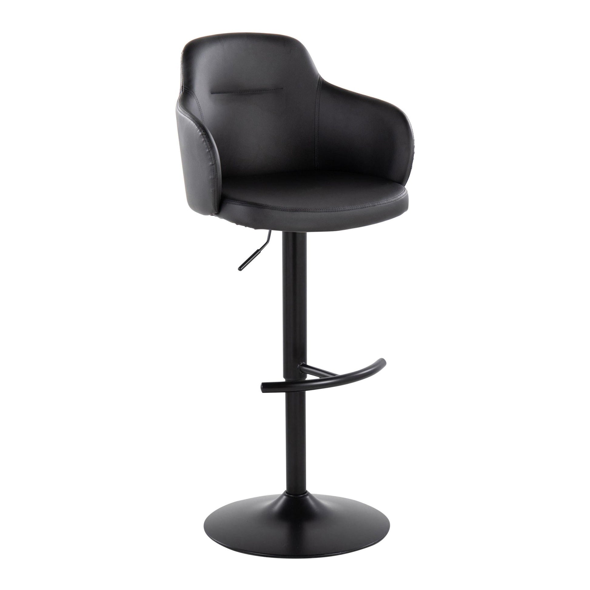 Boyne - Contemporary Adjustable Barstool With Swivel With Rounded T Footrest (Set of 2) Lumi Source