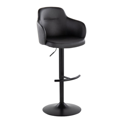 Boyne - Contemporary Adjustable Barstool With Swivel With Rounded T Footrest (Set of 2) Lumi Source