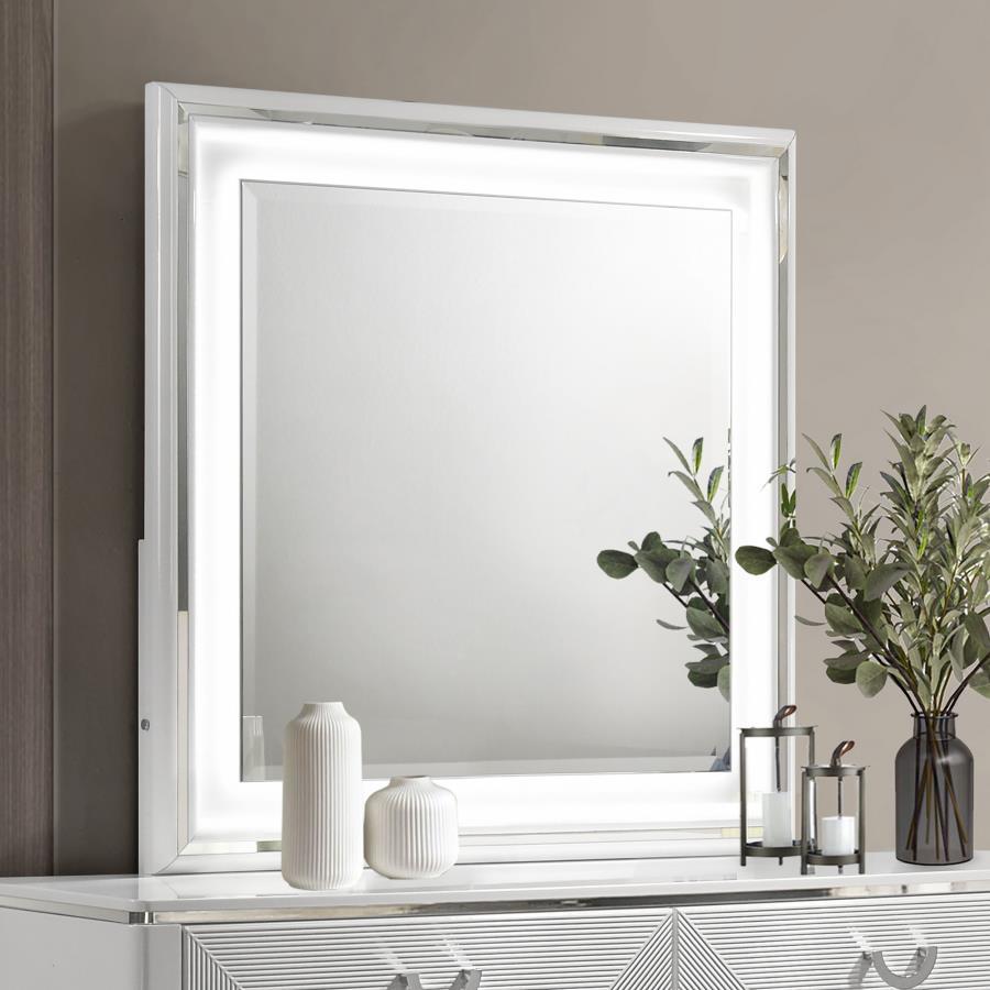 Cassia - Dresser Mirror - White High Gloss Coaster Fine Furniture