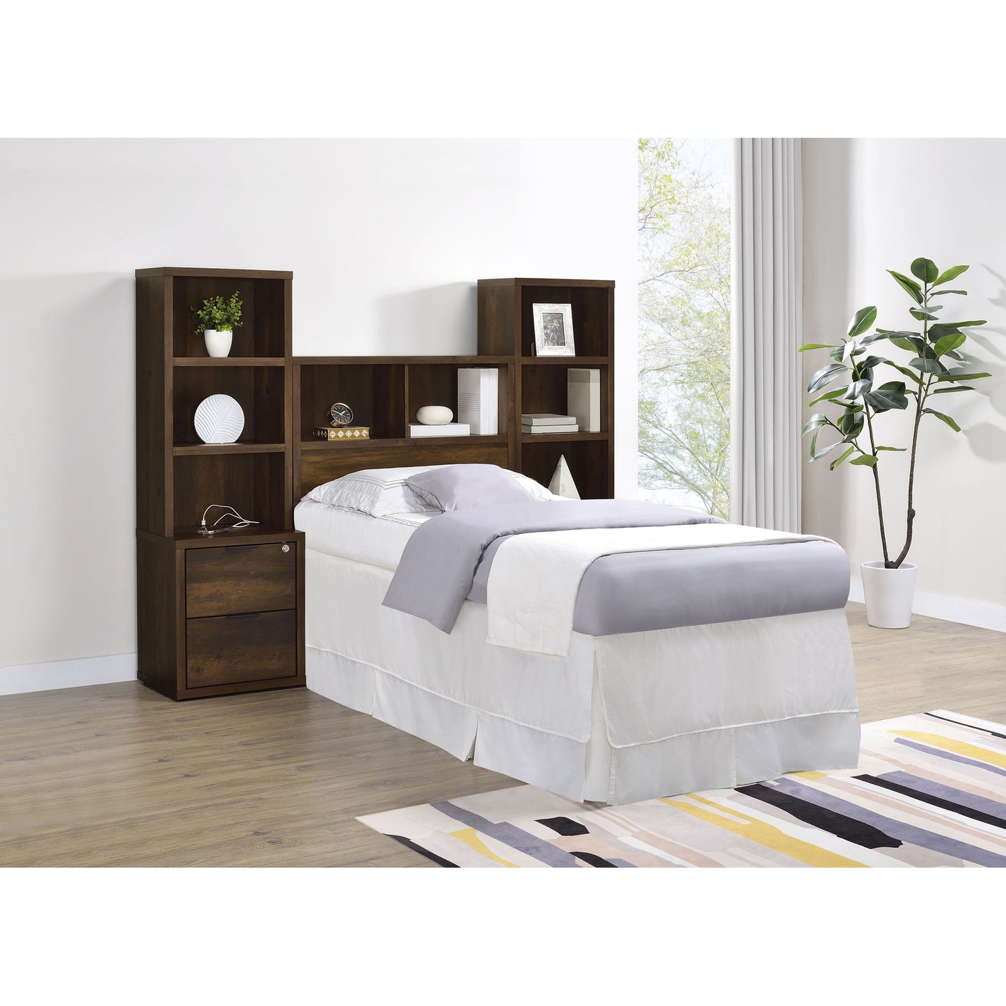 Geary - 3 Piece Bedroom Set With Bookcase Headboard Furniture Max