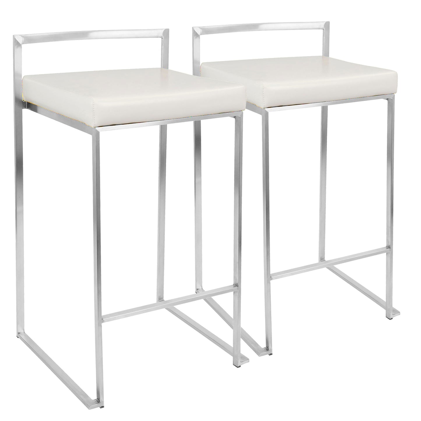 Fuji - Contemporary, Stackable Elegant Counter Stool (Set of 2) Lumi Source