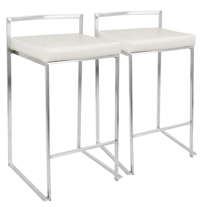 Fuji - Contemporary, Stackable Elegant Counter Stool (Set of 2) Lumi Source