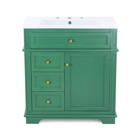 Freestanding Bathroom Vanity With Sink, Soft Closing Door, Tip Out Drawer Noble House