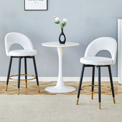 Upholstered Rotatable Bar Chair With Metal Legs For Dining Room Home Essentials