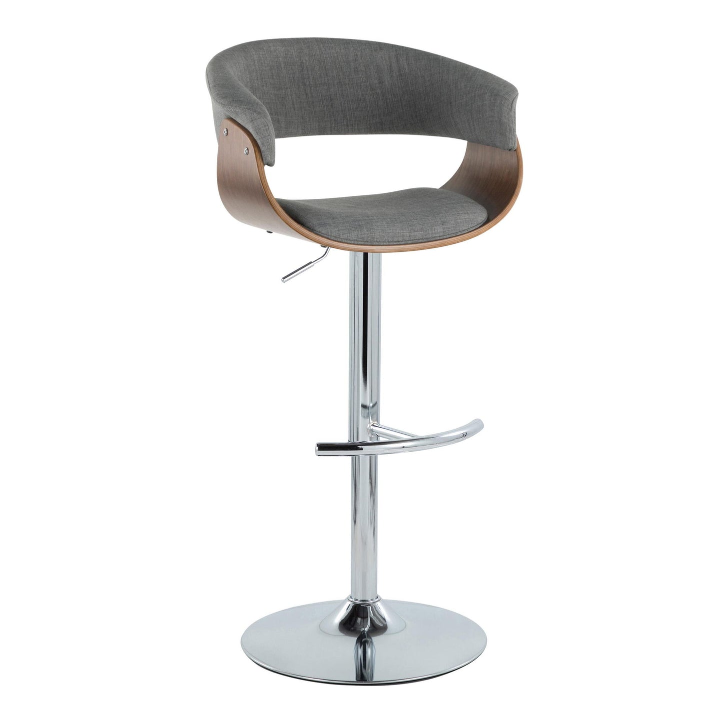 Vintage Mod - Mid Century Modern Adjustable Height Barstool With Swivel With Rounded T Footrest (Set of 2) Lumi Source