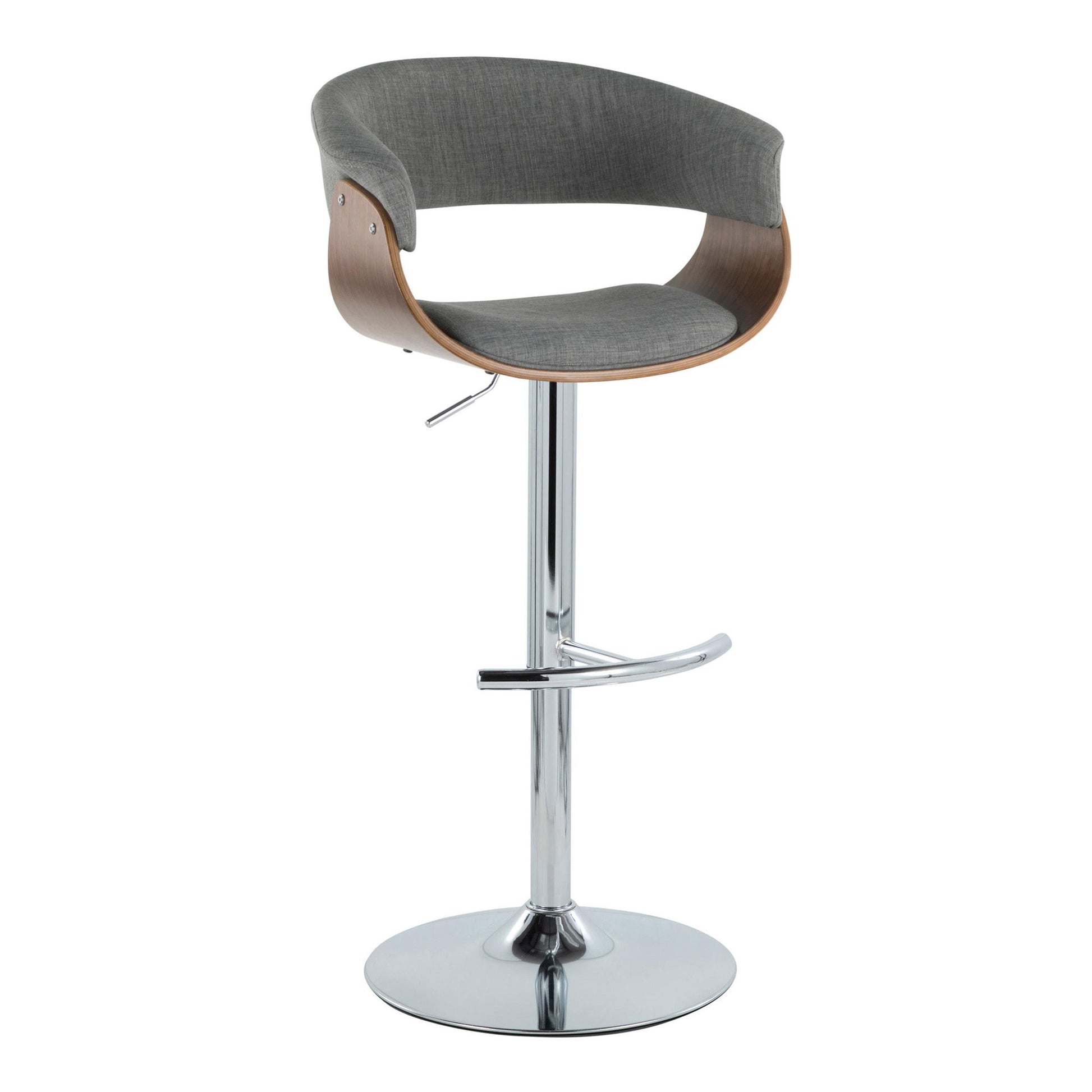 Vintage Mod - Mid Century Modern Adjustable Height Barstool With Swivel With Rounded T Footrest (Set of 2) Lumi Source