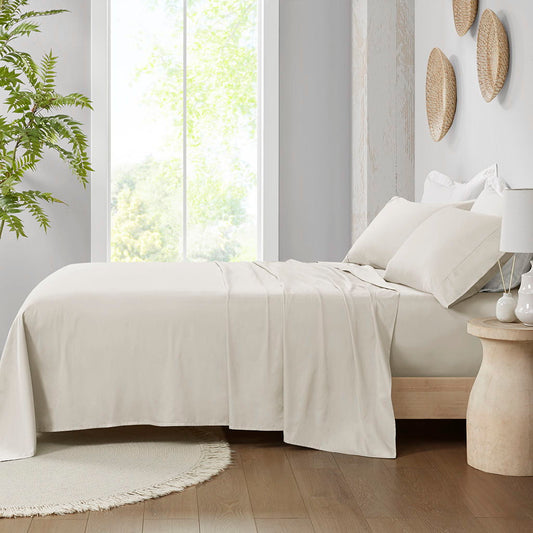 300 Thread Count Organic Cotton - King Deep Pocket Sheet Set - Ivory Madison Park