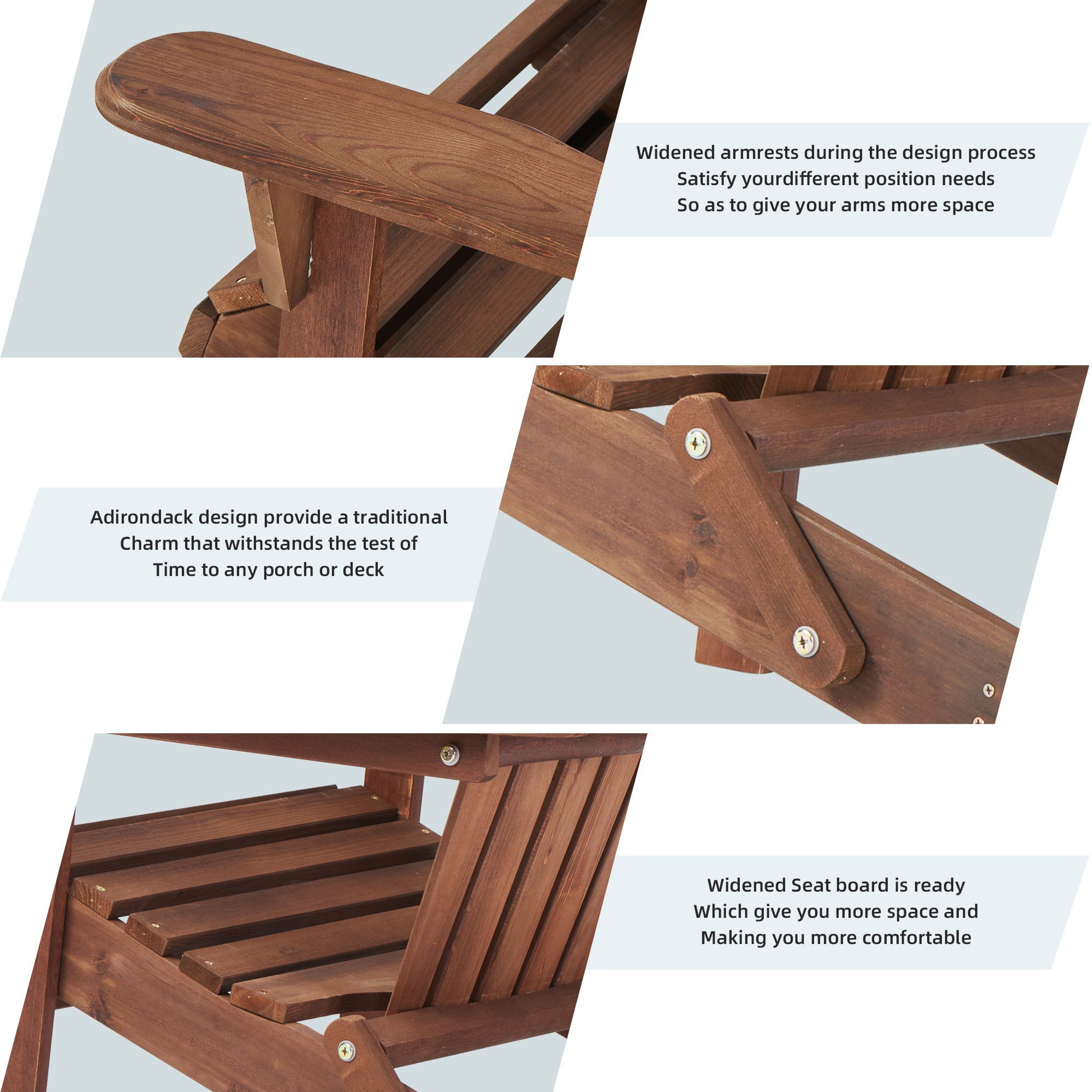 Lounge Patio Chair For Garden Outdoor Wooden Folding Adirondack Chair (Set of 2) Solid Cedar Wood Lounge Patio Chair For Garden Home Essentials