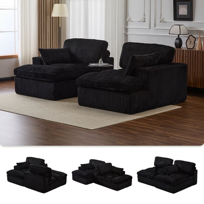 Double Chaise Lounge Chair, Oversized Upholstered Sleeper Cloud Couch Home Essentials