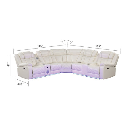 Challenger - Recliner Sectional Sofa, Built In USB, C Ports & Bluetooth Matrix Furniture Group