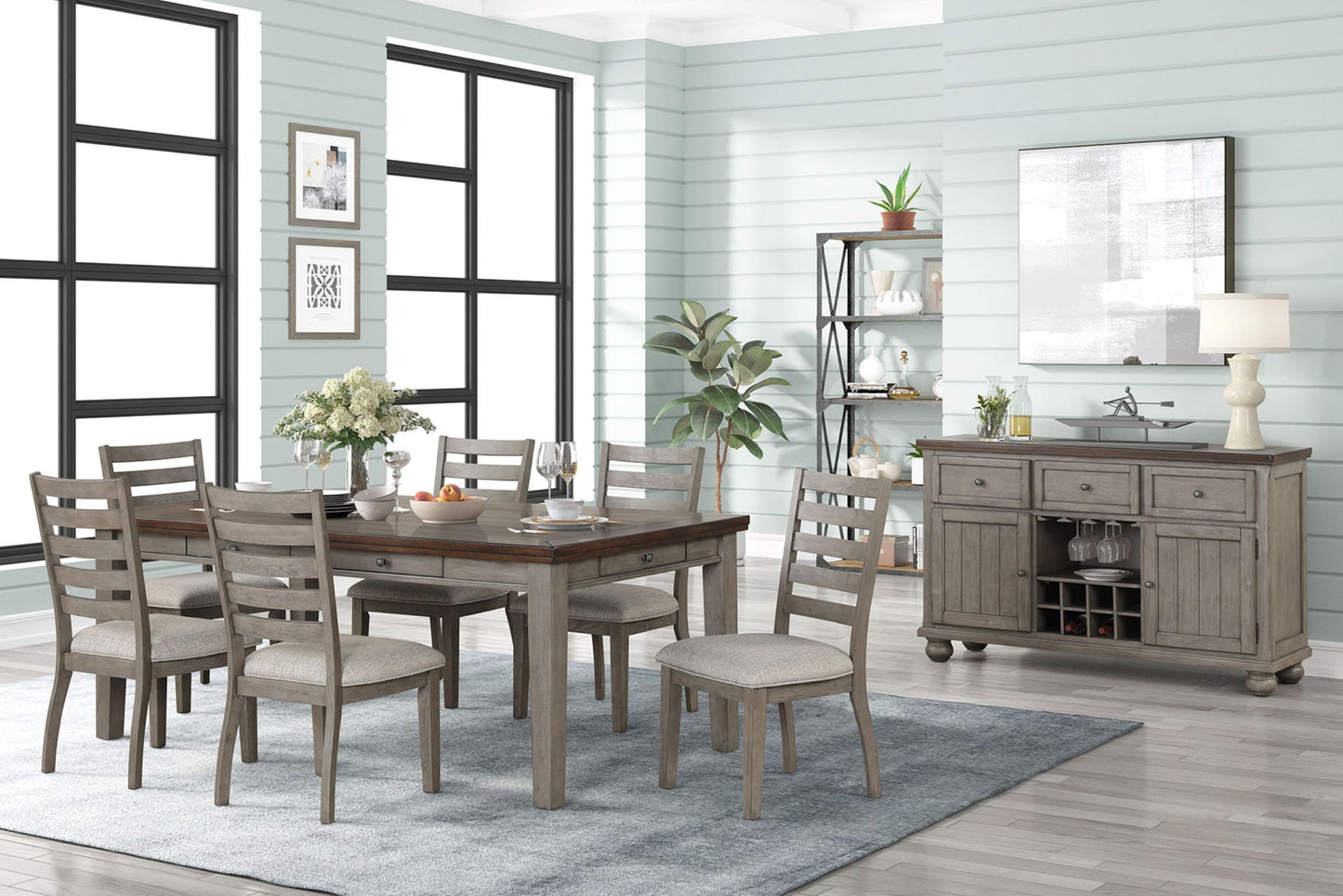 Rustic Two Tone Sever With Powerpack - Gray Bernards Furniture