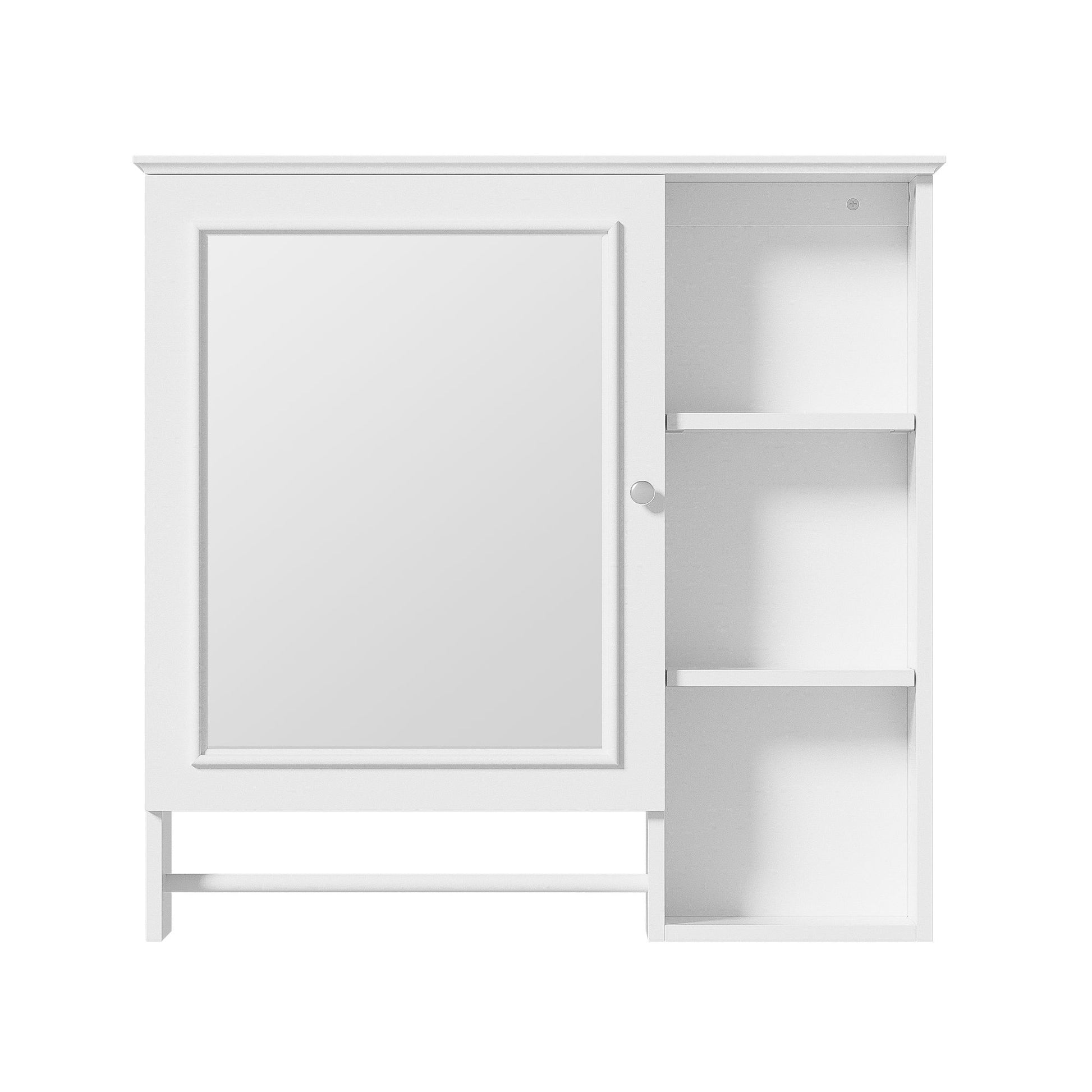 Wall Mounted Bathroom Storage Cabinet, Medicine Cabinets With Large Mirror Door, Adjustable Shelves And Three Open Storage Levels(Not Include Bathroom Vanity) Hearth and Haven
