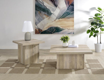 Devar - Square Coffee End Table Set - Distressed Pine Coaster Fine Furniture