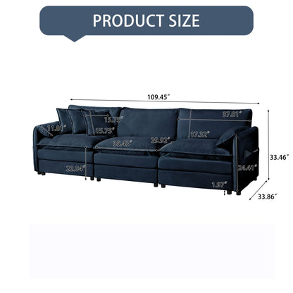 Modern Chenille Oversized Deep Seat Sectional Sofa With Pillows Home Essentials